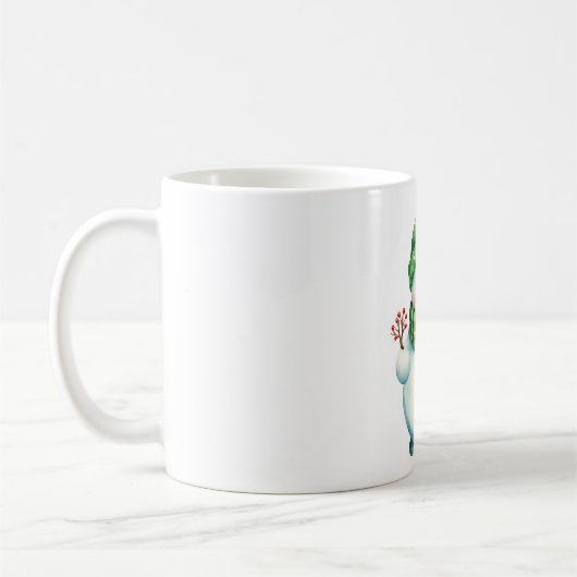 Mug Sticker avec Snowman mignon (Gauche)