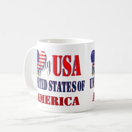Mug Sticker classique T-shirt 4 juillet USA (Devant gauche)