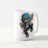 Mug Sticker de personnage de dessin de garçon style ru (Devant droit)