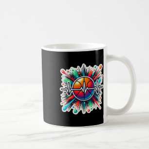 Mug Sticker Heartbeat De Basketball - Parfait Pour Les