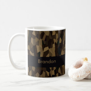 Mug Sticker motif de formes géométriques Brown