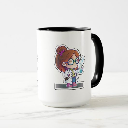 Mug Sticker pour fille scientifique Art Combo Mug, 15  (Devant droit)