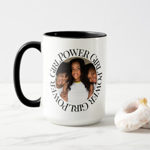 Mug Sticker rond classique Customisé Girl Power