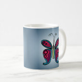 Mug Sticker rond papillon classique (Devant droit)