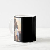 Mug Sticker souriant fille à peau foncée mignonne (Devant gauche)
