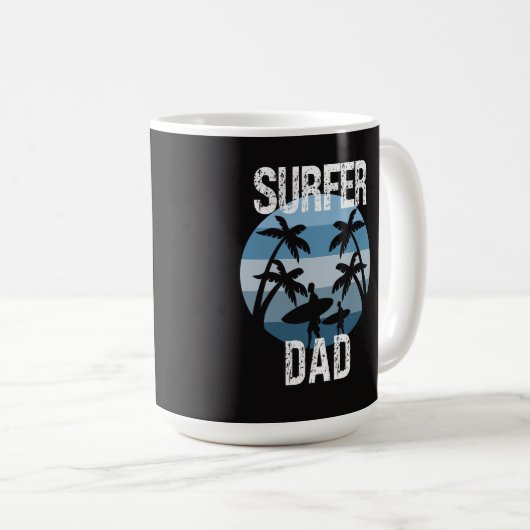 Mug Sticker Surfer Papa (Devant droit)