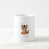 Mug Sticker🐯Baby Tiger Art with Pink Butterflies - (Centre)
