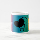 Mug Stickman, Chat & Coeur : Conception artistique jou (Centre)