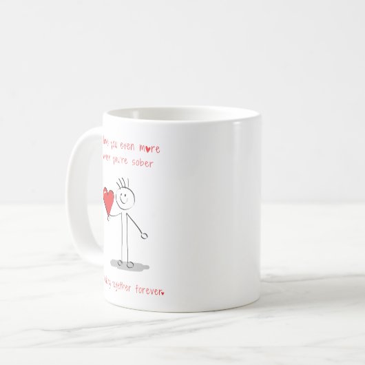 Mug Stickman Sobriety, Sobre Mignonne Valentine's (Devant gauche)