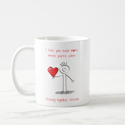 Mug Stickman Sobriety, Sobre Mignonne Valentine's (Gauche)