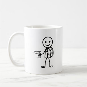Mug Stickmen At Work - L'Électricien