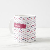 Mug Sticks de crosse diagonale rose et violet Motif (Devant gauche)
