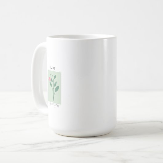 Mug Still Existing Minimalist Flower Stamp Design (Devant gauche)