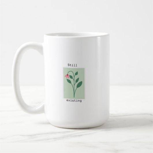 Mug Still Existing Minimalist Flower Stamp Design (Gauche)