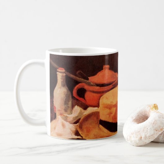 Mug Still Life Casquette de paille jaune par Vincent v (Avec donut)