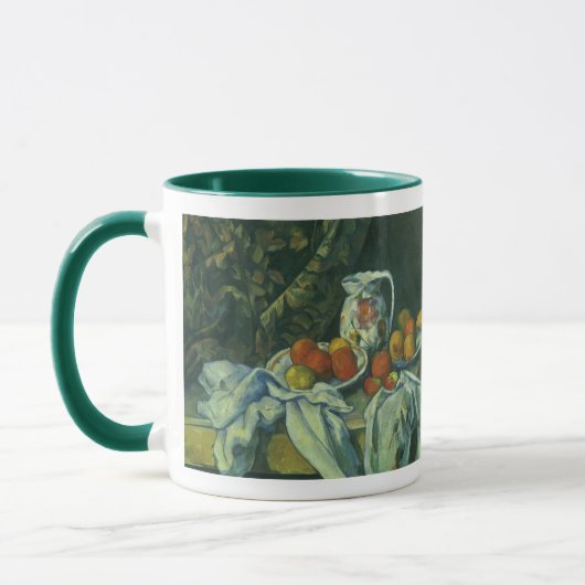Mug Still Life, Curtain and Pitcher par Paul Cezanne (Gauche)