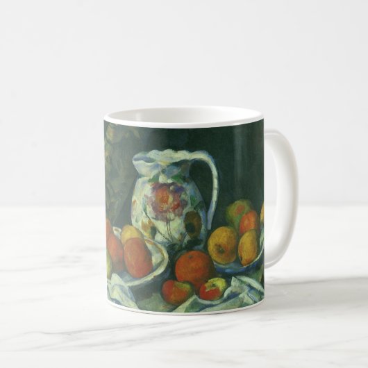 Mug Still Life, Curtain and Pitcher par Paul Cezanne (Devant droit)