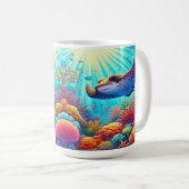 Mug Stingray avec le récif corallien vibre (Devant droit)