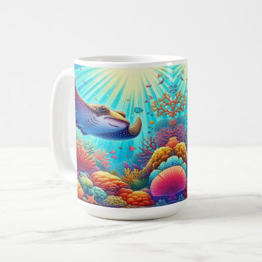 Mug Stingray avec le récif corallien vibre (Devant gauche)