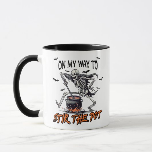 Mug "Stir Pot" Squelette Éffrayant & Cauldron (Gauche)