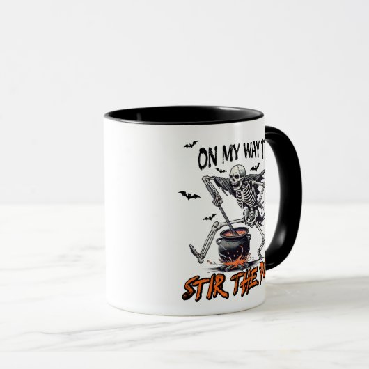 Mug "Stir Pot" Squelette Éffrayant & Cauldron (Devant droit)