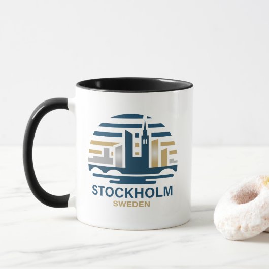 Mug Stockholm Suède Europe (Avec donut)