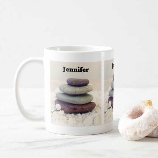 Mug Stones empilées Méditative Cairn (Avec donut)