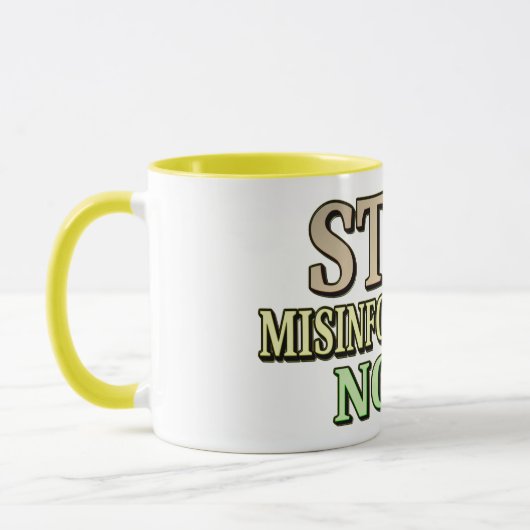 Mug "STOP MISINFORMATION" Mignonne conception. Command (Gauche)