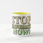 Mug "STOP MISINFORMATION" Mignonne conception. Command (Centre)
