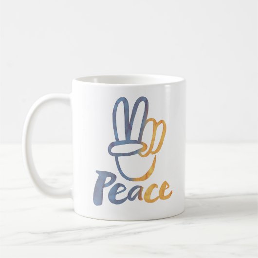 Mug Stopper Avec L'Ukraine - SYMBOLE DE PAIX V-Sign Fr (Gauche)