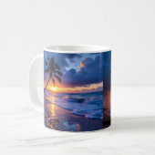 Mug Stormy Sunset Beach Canvas Print | Lone Palm Drama (Devant gauche)