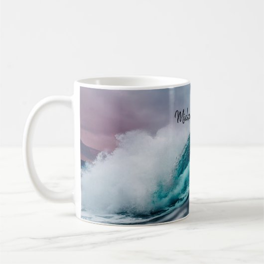 Mug Stormy Turquoise Blue Ocean Wave Rough Water Surfi (Gauche)