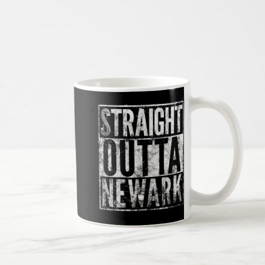 Mug Straight Outta Newark New Jersey Distressed Effect (Droite)