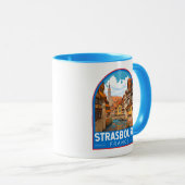 Mug Strasbourg France Travel Art Vintage (Devant droit)