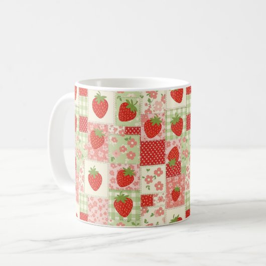 Mug Strawberry Patchwork Picnic (4) (Devant gauche)