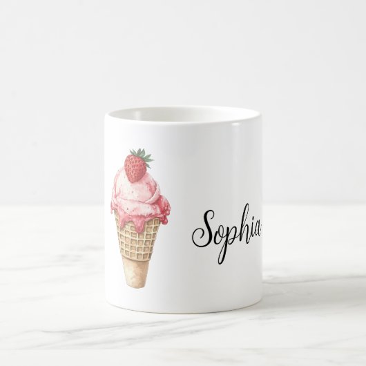 Mug Strawberry Pink Ice Cream Cone (Centre)