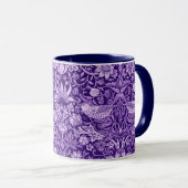 Mug Strawberry Thief Purple, William Morris (Devant droit)