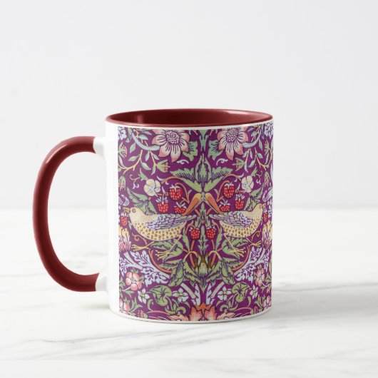 Mug Strawberry Thief Red, William Morris (Gauche)