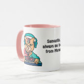 Mug Street Retro Chat avec casque | Drôle (Devant gauche)