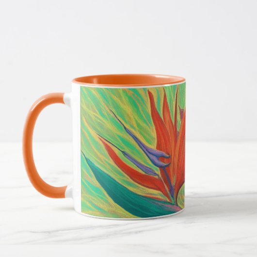 Mug Strelitzia Oiseau de Paradis Fleur tropicale Art (Gauche)