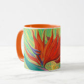 Mug Strelitzia Oiseau de Paradis Fleur tropicale Art (Devant gauche)