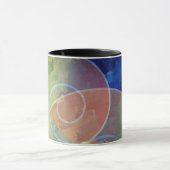 Mug "Strenght" Orange, Bleu & Jaune Art Abstrait (Centre)