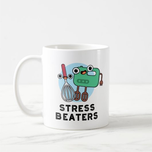 Mug Stress Beatters Funny Baking Whisk Pun (Gauche)