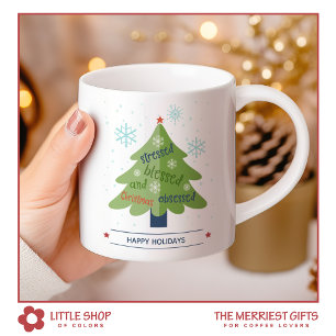 Mug Stress Bienheureux Noël Obsédé Personnalisé