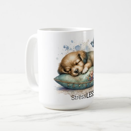 Mug Stress De Chiot Reposant Moins (Devant gauche)