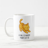 Mug Stretching Orange Tabby Cat Custom Text (Gauche)