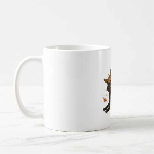 Mug Stretting Chat Noir - Witchy Automne Classique T-S (Gauche)