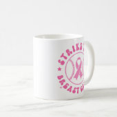 Mug Strike Out Breast Cancer Pink Ribbon Awareness (Devant droit)