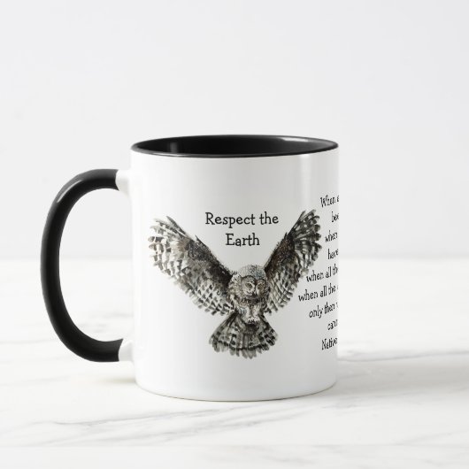 Mug Striking Owl Respecter la Terre Amérindienne (Gauche)