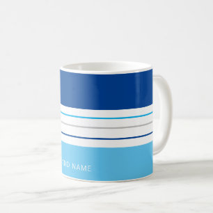 Mug Stripes bleu ciel moderne personnalisées